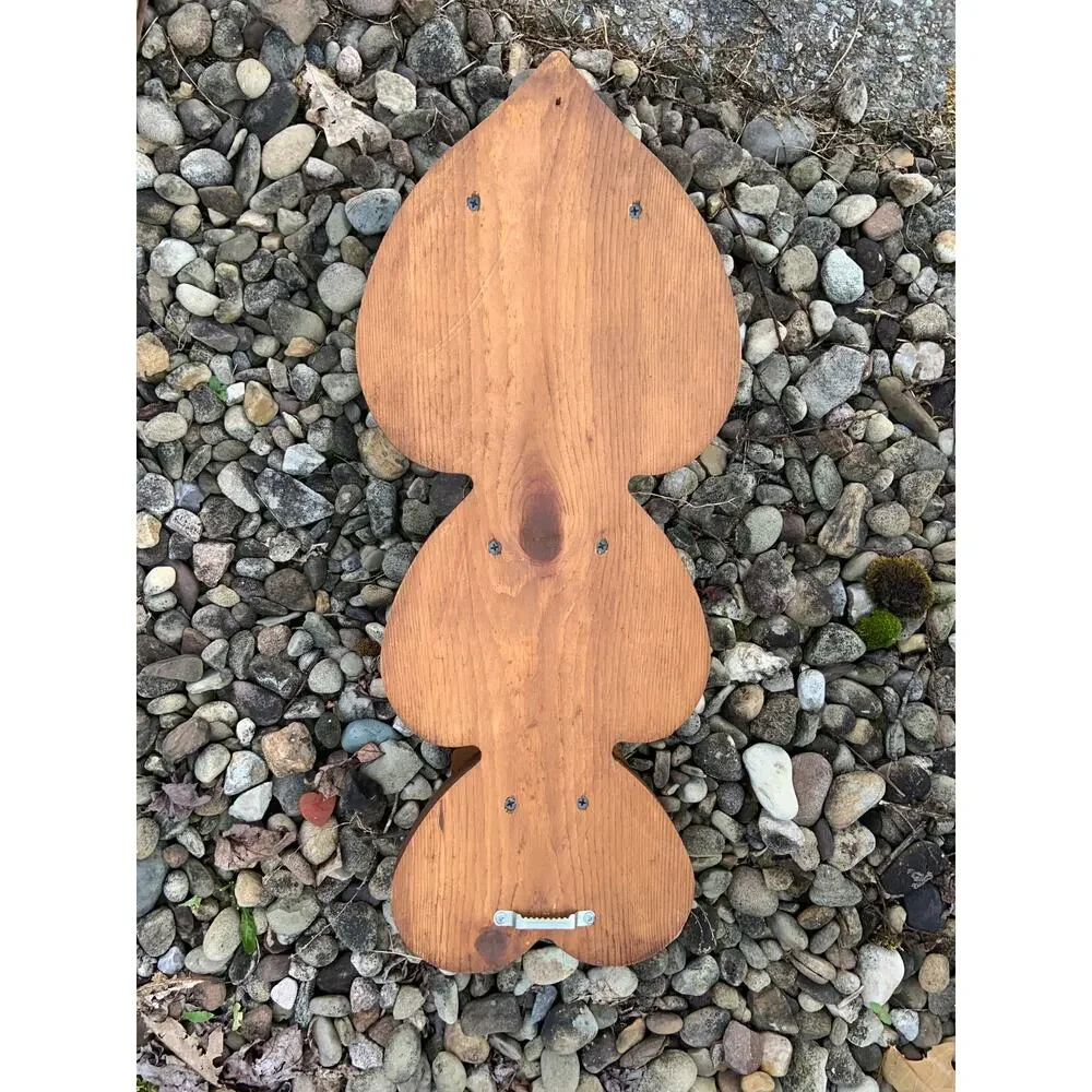 Wooden Shelf 3 Tier Heart Shaped Vintage Wall Shelf w/ Peg Country Farmhouse